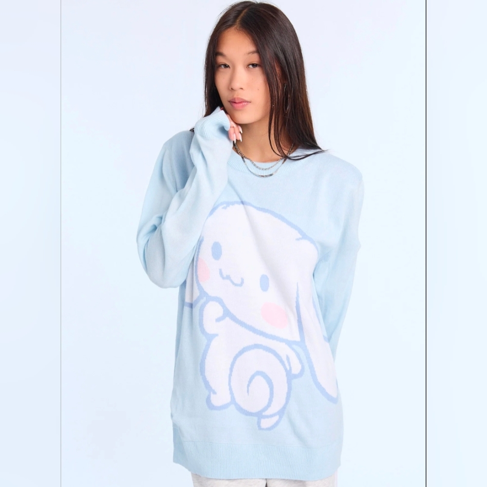 Cinnamoroll By Sanrio Crew Neck Pullover Knit Sweater Size S Hello Kitty New